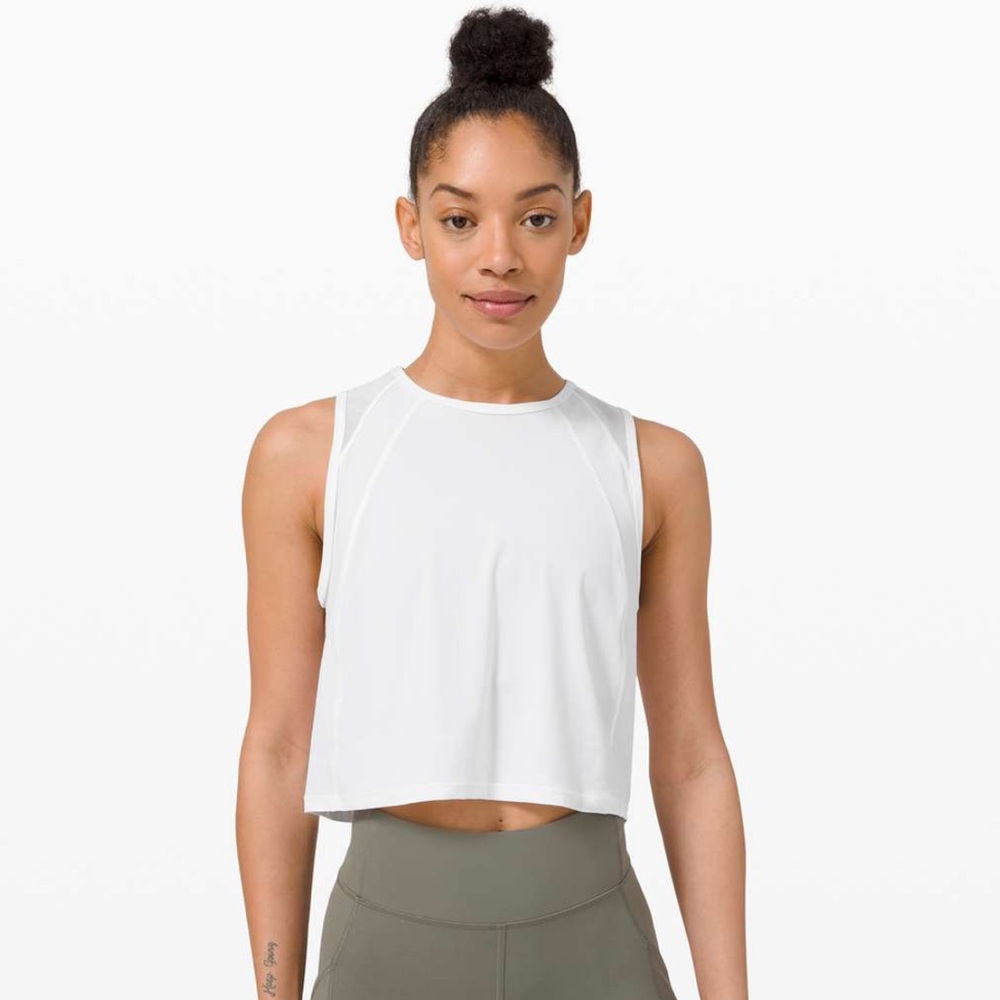lululemon Sculpt Tank Cropped White size 8